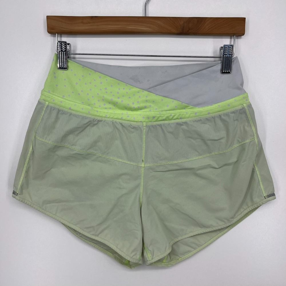 Lululemon Active Shorts Women's 4‎ Neon Yellow 3" Inseam Gym Workout